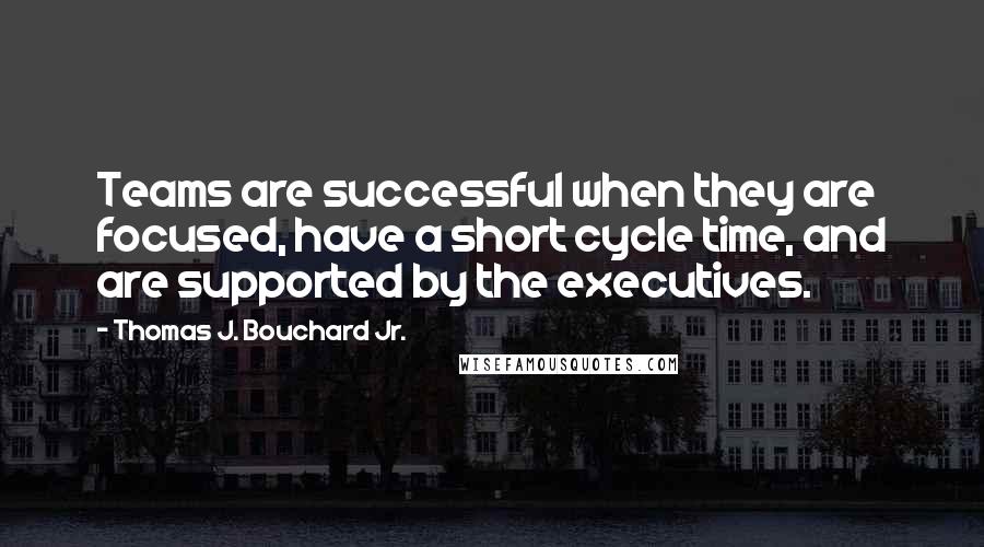 Thomas J. Bouchard Jr. Quotes: Teams are successful when they are focused, have a short cycle time, and are supported by the executives.