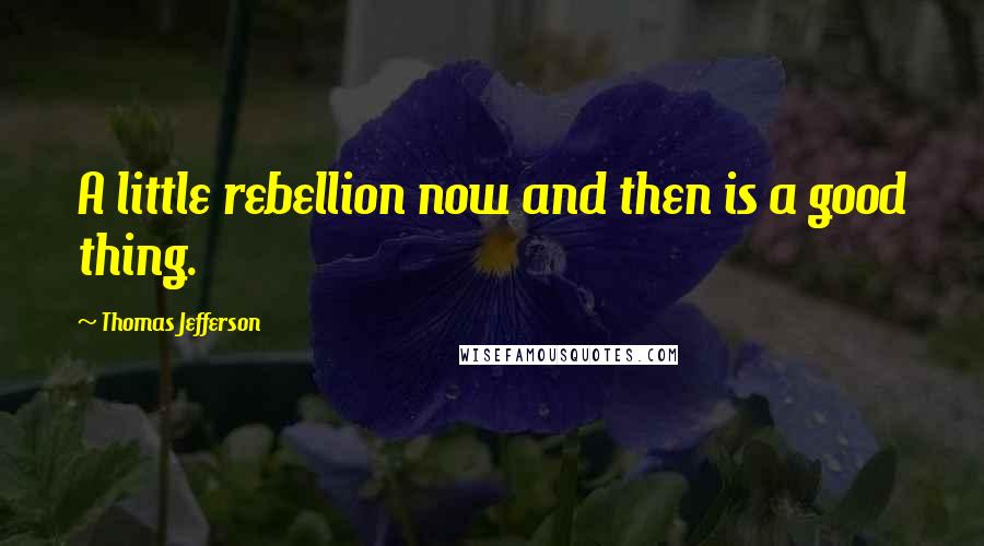 Thomas Jefferson Quotes: A little rebellion now and then is a good thing.