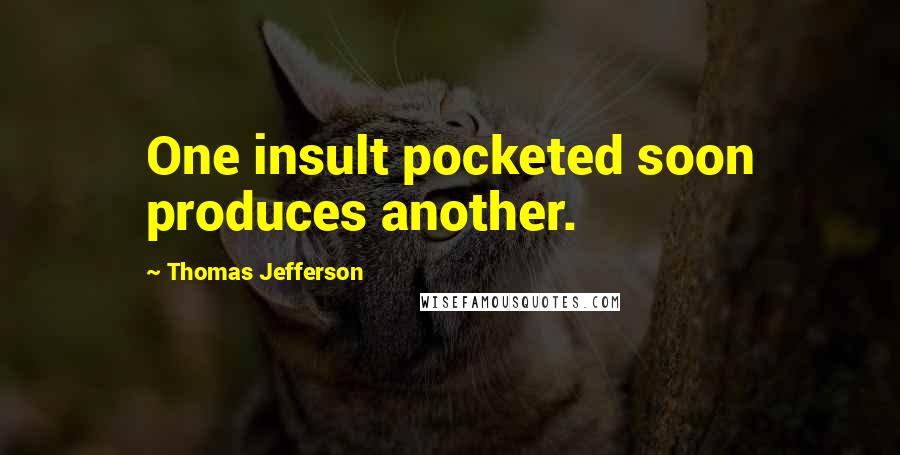 Thomas Jefferson Quotes: One insult pocketed soon produces another.