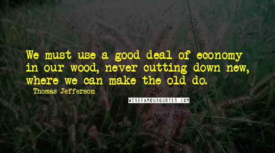 Thomas Jefferson Quotes: We must use a good deal of economy in our wood, never cutting down new, where we can make the old do.