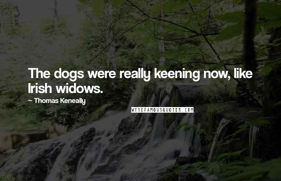 Thomas Keneally Quotes: The dogs were really keening now, like Irish widows.