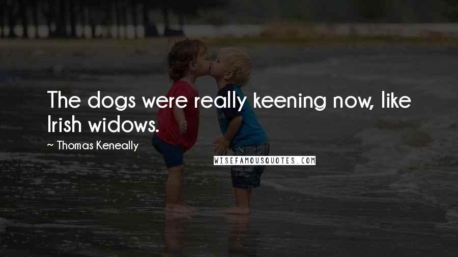 Thomas Keneally Quotes: The dogs were really keening now, like Irish widows.