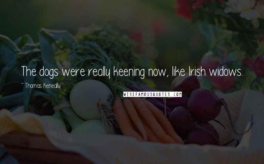 Thomas Keneally Quotes: The dogs were really keening now, like Irish widows.