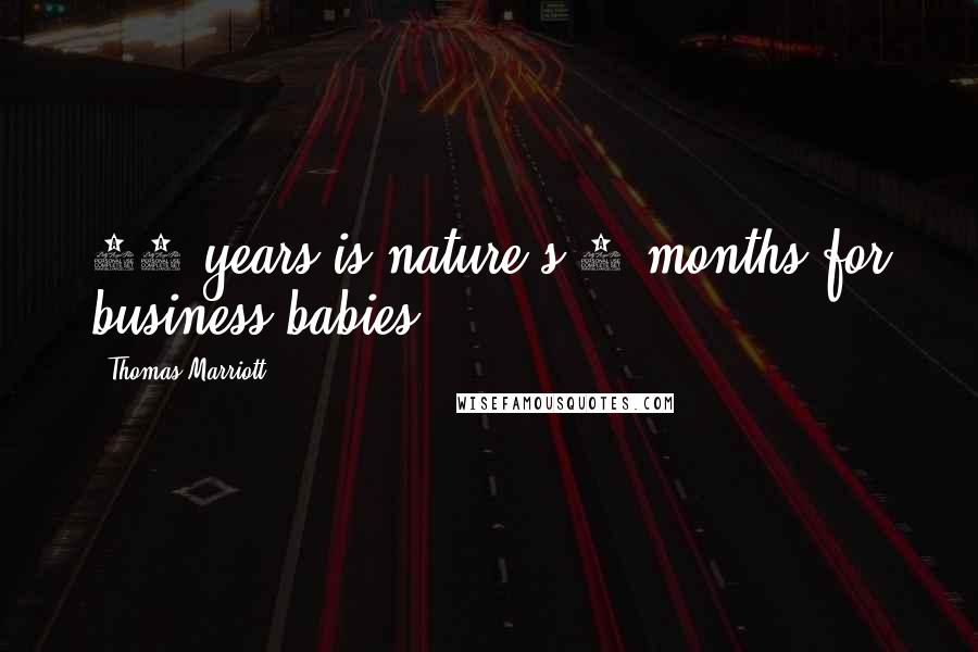 Thomas Marriott Quotes: 10 years is nature's 9 months for business babies.