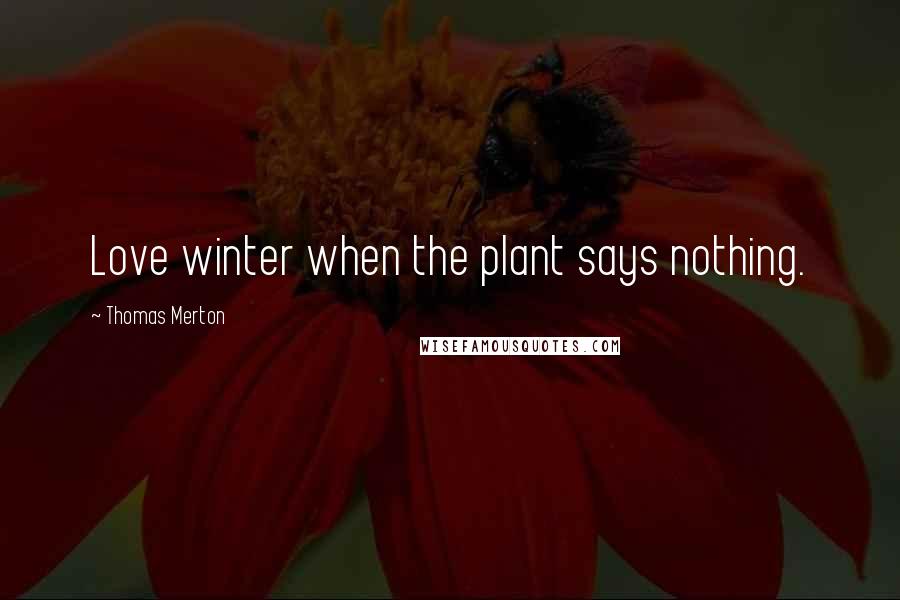 Thomas Merton Quotes: Love winter when the plant says nothing.