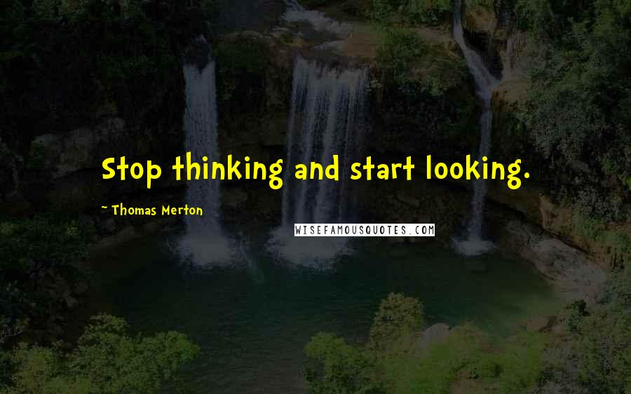 Thomas Merton Quotes: Stop thinking and start looking.