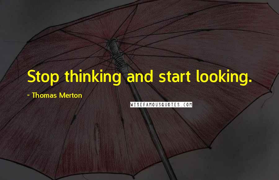 Thomas Merton Quotes: Stop thinking and start looking.