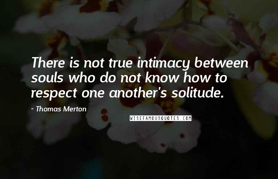 Thomas Merton Quotes: There is not true intimacy between souls who do not know how to respect one another's solitude.