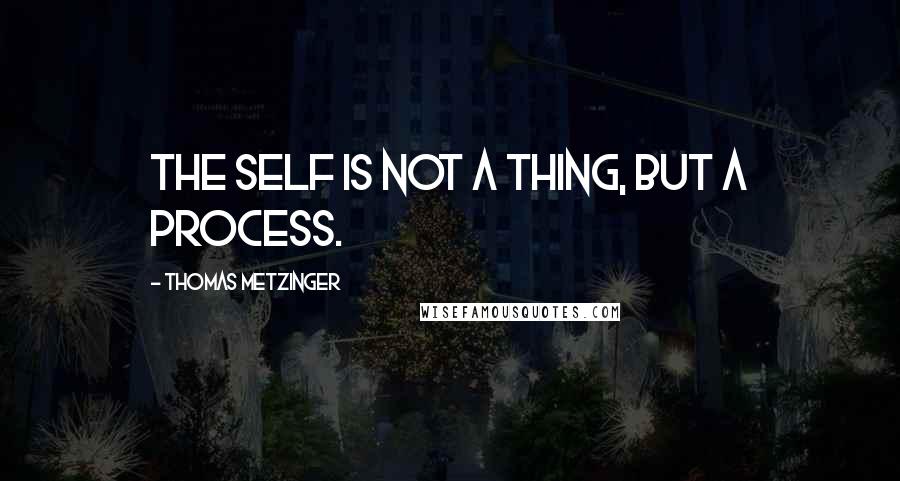 Thomas Metzinger Quotes: The self is not a thing, but a process.