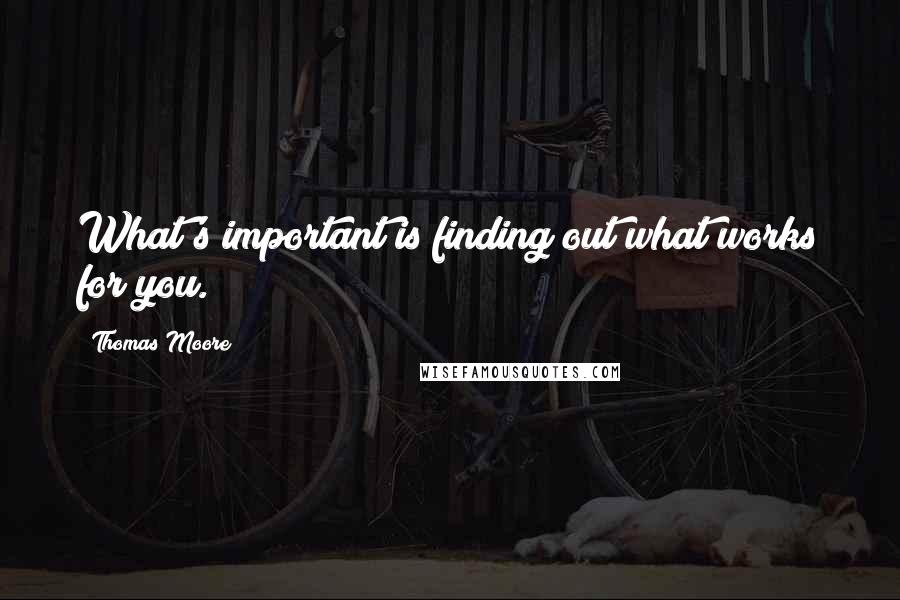 Thomas Moore Quotes: What's important is finding out what works for you.