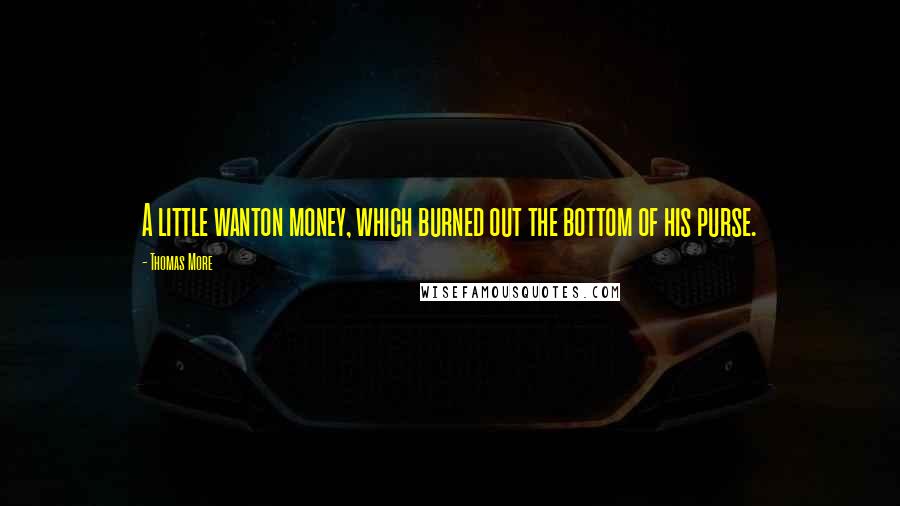 Thomas More Quotes: A little wanton money, which burned out the bottom of his purse.