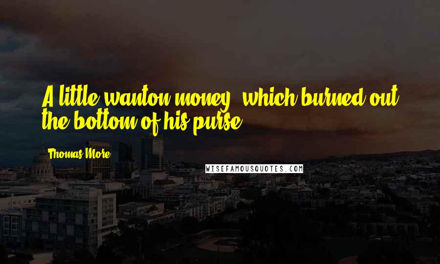 Thomas More Quotes: A little wanton money, which burned out the bottom of his purse.