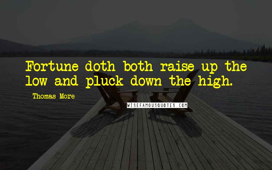 Thomas More Quotes: Fortune doth both raise up the low and pluck down the high.