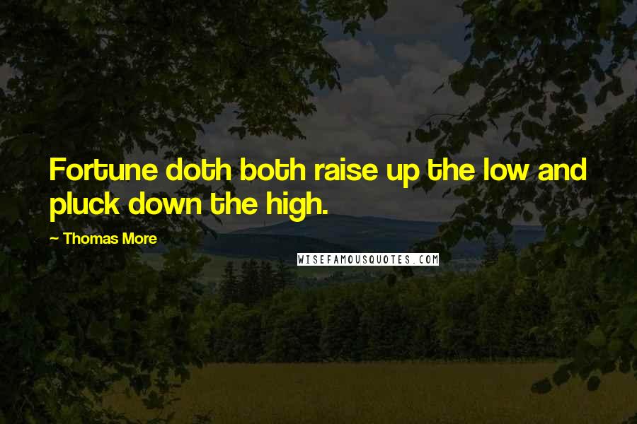 Thomas More Quotes: Fortune doth both raise up the low and pluck down the high.