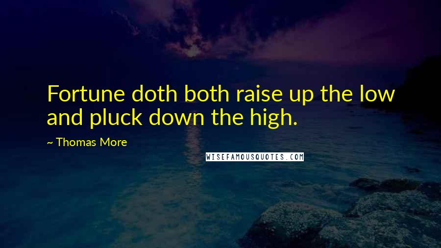 Thomas More Quotes: Fortune doth both raise up the low and pluck down the high.