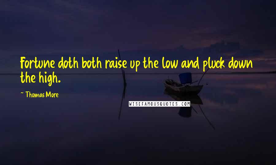 Thomas More Quotes: Fortune doth both raise up the low and pluck down the high.