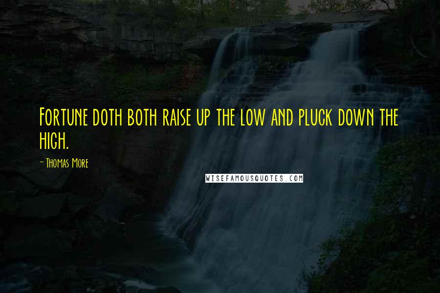 Thomas More Quotes: Fortune doth both raise up the low and pluck down the high.