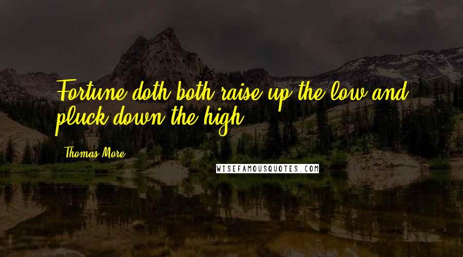 Thomas More Quotes: Fortune doth both raise up the low and pluck down the high.