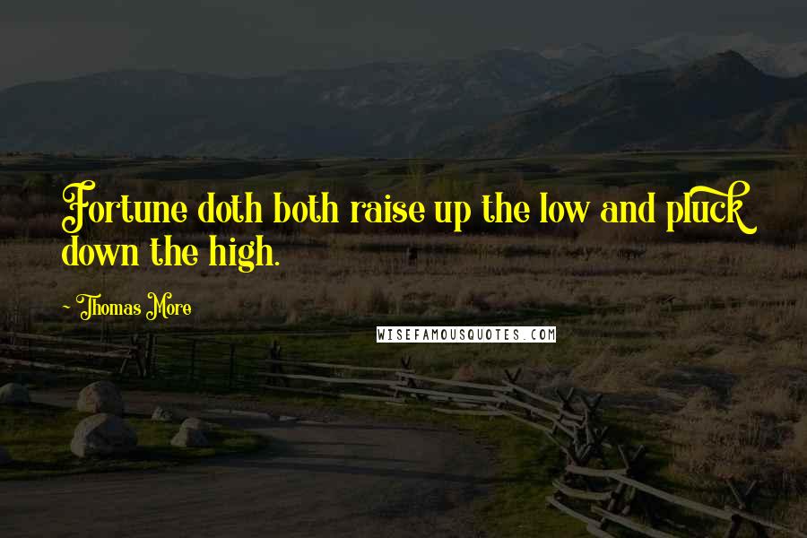 Thomas More Quotes: Fortune doth both raise up the low and pluck down the high.