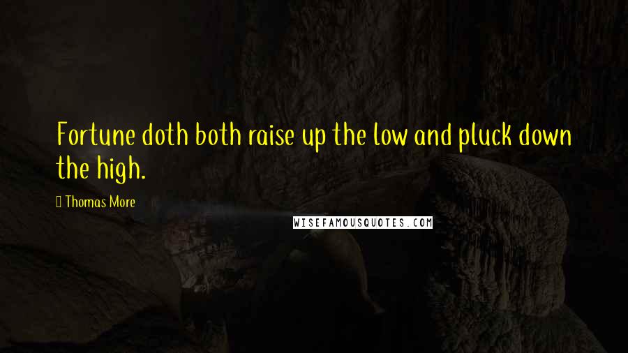 Thomas More Quotes: Fortune doth both raise up the low and pluck down the high.