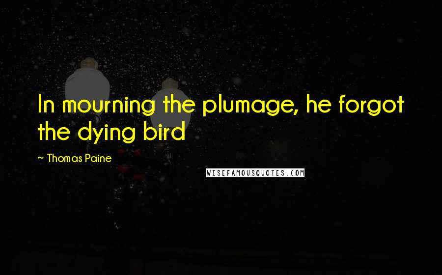 Thomas Paine Quotes: In mourning the plumage, he forgot the dying bird