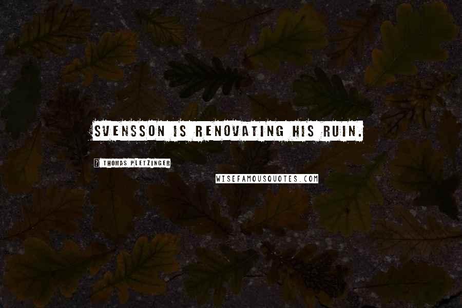 Thomas Pletzinger Quotes: Svensson is renovating his ruin.