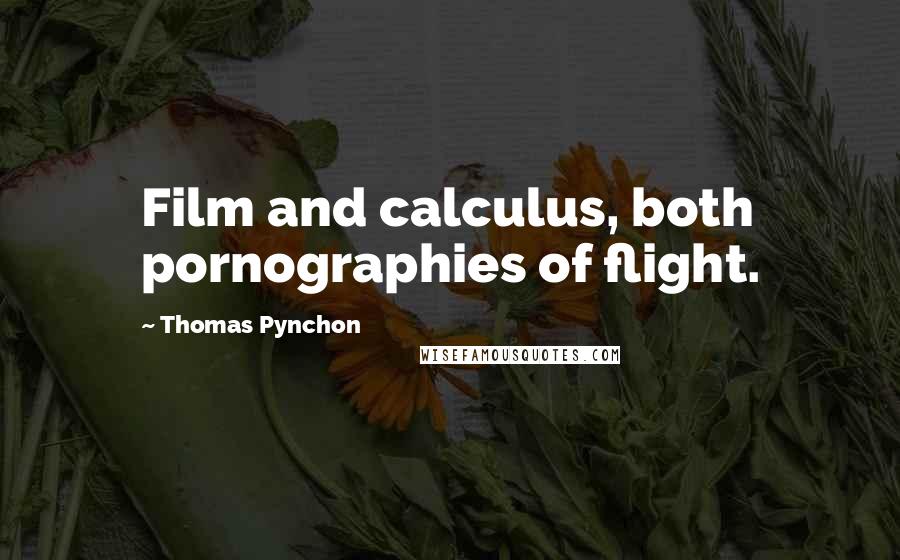 Thomas Pynchon Quotes: Film and calculus, both pornographies of flight.