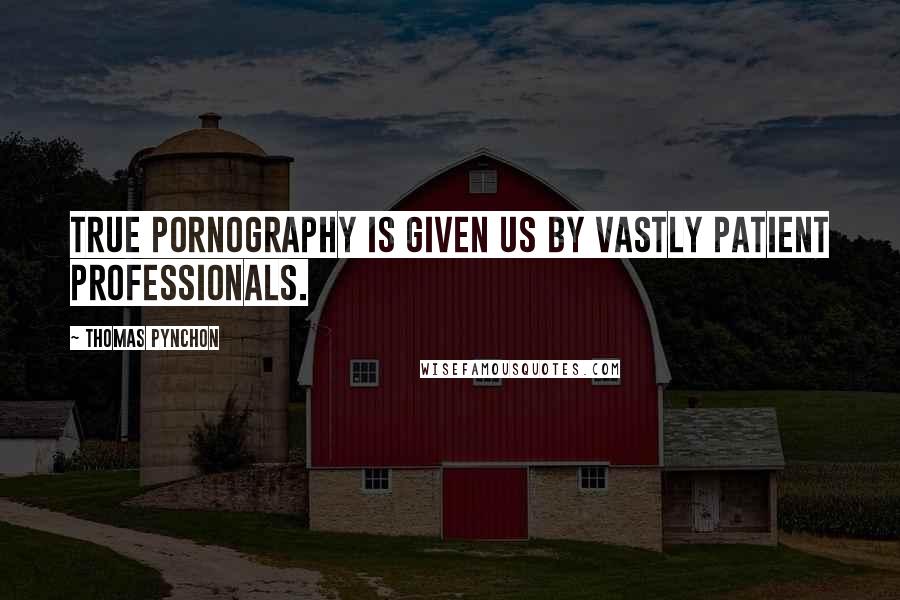 Thomas Pynchon Quotes: True pornography is given us by vastly patient professionals.