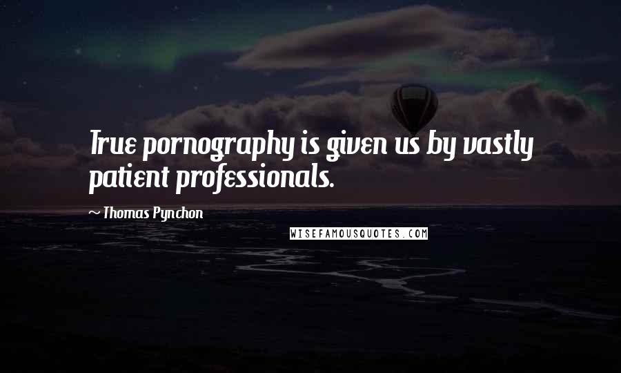 Thomas Pynchon Quotes: True pornography is given us by vastly patient professionals.