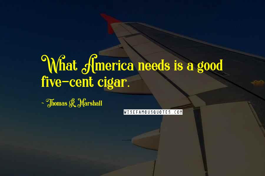 Thomas R. Marshall Quotes: What America needs is a good five-cent cigar.