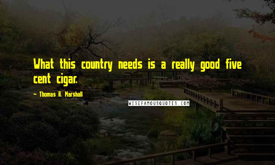 Thomas R. Marshall Quotes: What this country needs is a really good five cent cigar.