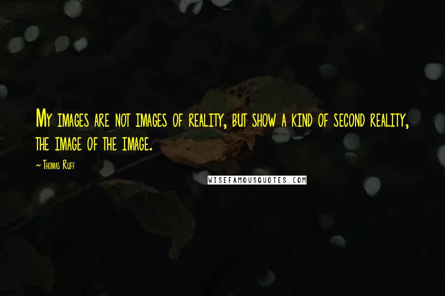 Thomas Ruff Quotes: My images are not images of reality, but show a kind of second reality, the image of the image.