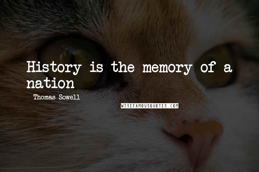 Thomas Sowell Quotes: History is the memory of a nation