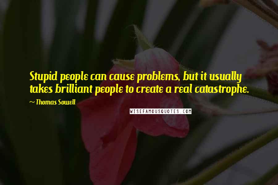 Thomas Sowell Quotes: Stupid people can cause problems, but it usually takes brilliant people to create a real catastrophe.