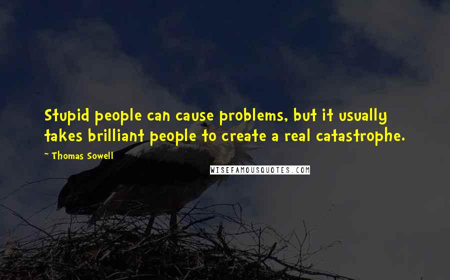 Thomas Sowell Quotes: Stupid people can cause problems, but it usually takes brilliant people to create a real catastrophe.