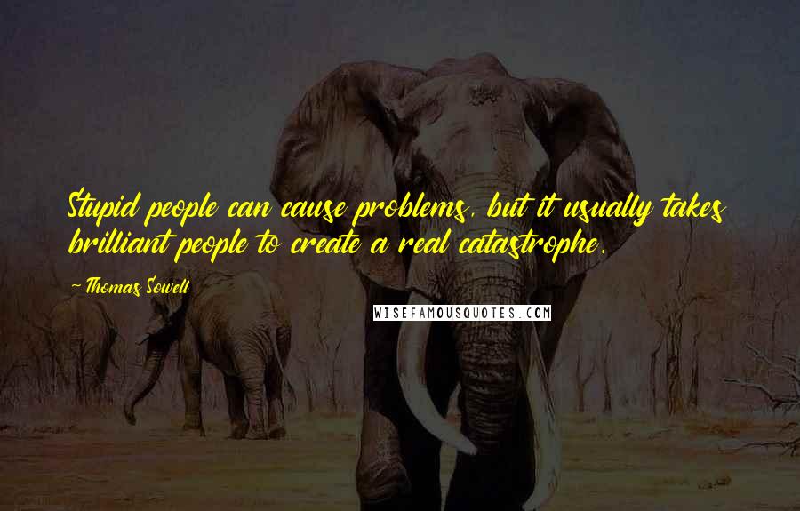 Thomas Sowell Quotes: Stupid people can cause problems, but it usually takes brilliant people to create a real catastrophe.