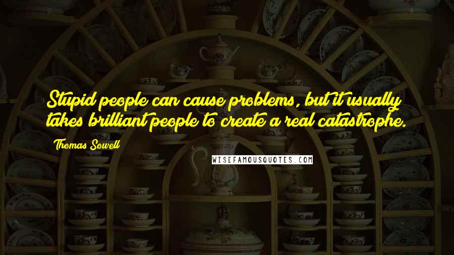 Thomas Sowell Quotes: Stupid people can cause problems, but it usually takes brilliant people to create a real catastrophe.