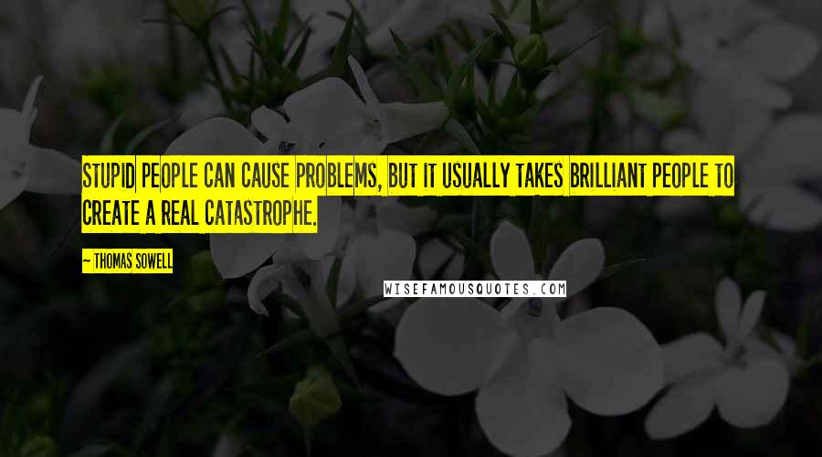 Thomas Sowell Quotes: Stupid people can cause problems, but it usually takes brilliant people to create a real catastrophe.