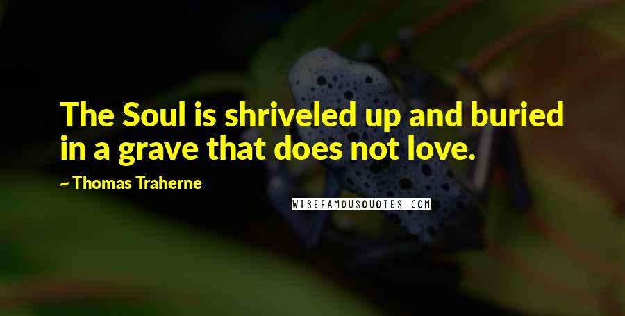 Thomas Traherne Quotes: The Soul is shriveled up and buried in a grave that does not love.