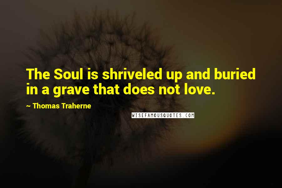 Thomas Traherne Quotes: The Soul is shriveled up and buried in a grave that does not love.