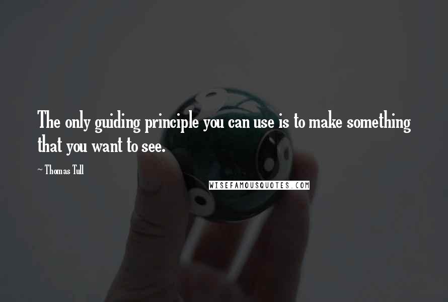 Thomas Tull Quotes: The only guiding principle you can use is to make something that you want to see.