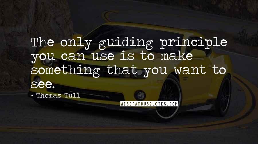 Thomas Tull Quotes: The only guiding principle you can use is to make something that you want to see.