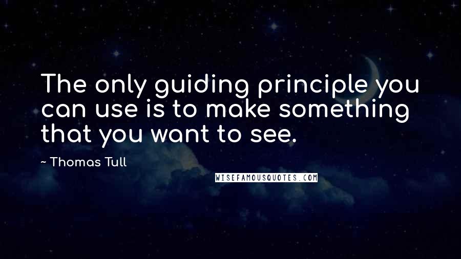 Thomas Tull Quotes: The only guiding principle you can use is to make something that you want to see.