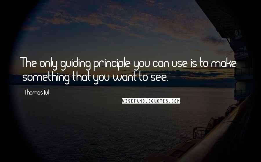 Thomas Tull Quotes: The only guiding principle you can use is to make something that you want to see.