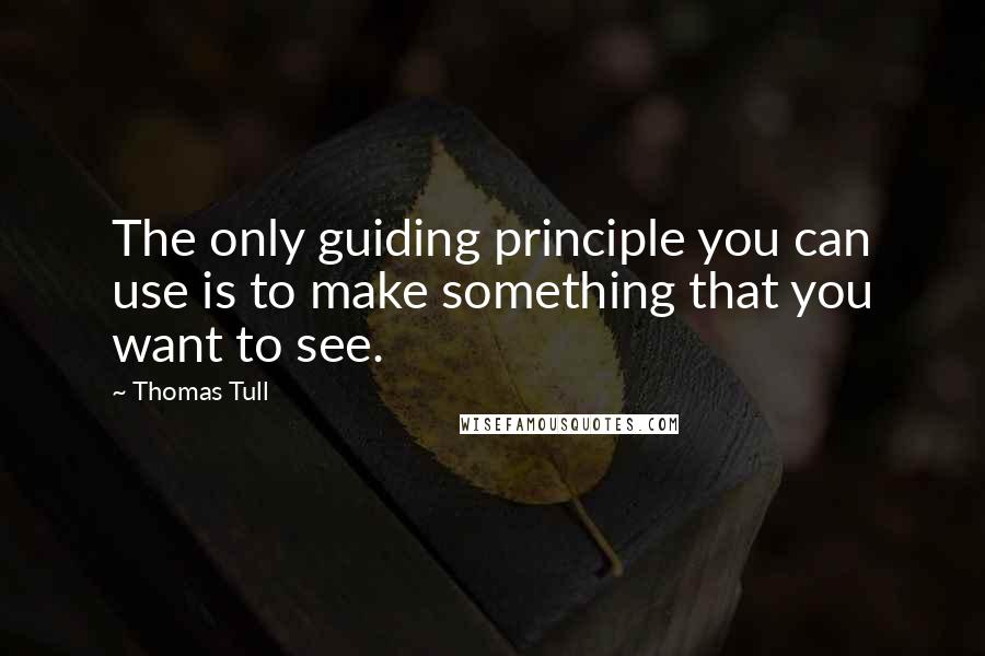 Thomas Tull Quotes: The only guiding principle you can use is to make something that you want to see.