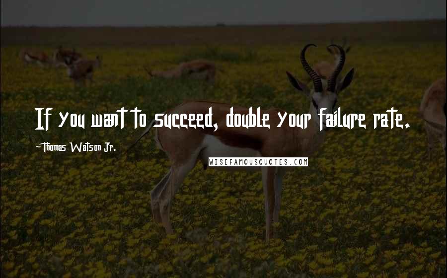 Thomas Watson Jr. Quotes: If you want to succeed, double your failure rate.