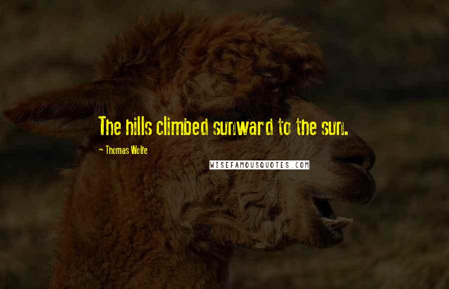 Thomas Wolfe Quotes: The hills climbed sunward to the sun.