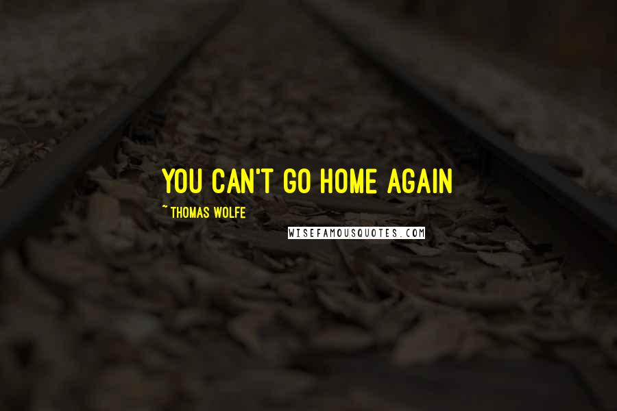 Thomas Wolfe Quotes: You can't go home again