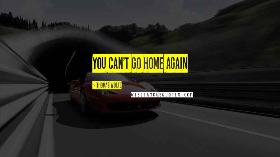 Thomas Wolfe Quotes: You can't go home again