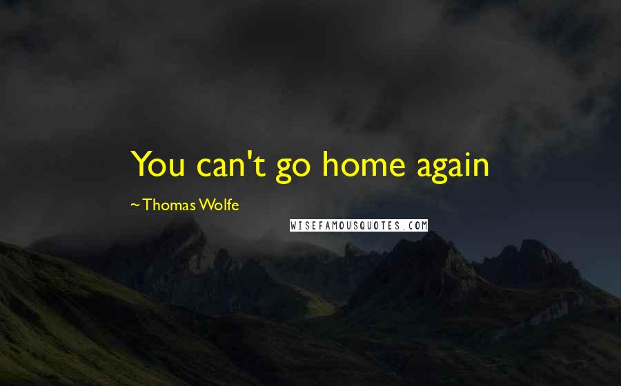 Thomas Wolfe Quotes: You can't go home again